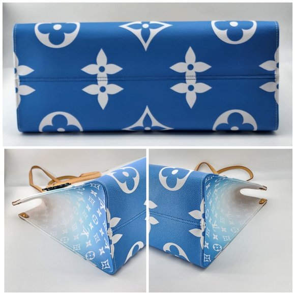Louis Vuitton Monogram Giant By The Pool Onthego Blue Tote Super Mint Condition - Picture 7 of 8